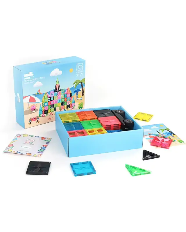 MNTL MNTL Fluorescent beach magneet speelgoed - 102 stuks MNTL MNTL Fluorescent beach magneet speelgoed - 102 stuks