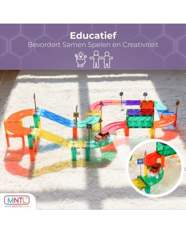 MNTL MNTL Magnetische Racebaan 52-stuks MNTL MNTL Magnetische Racebaan 52-stuks