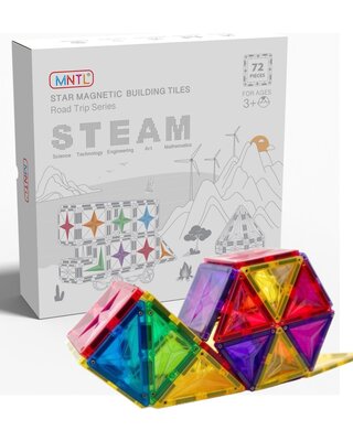 MNTL Magnetic Tiles - Magnetische Tegels - 72 Stuks - Magnetisch Bouwspeelgoed