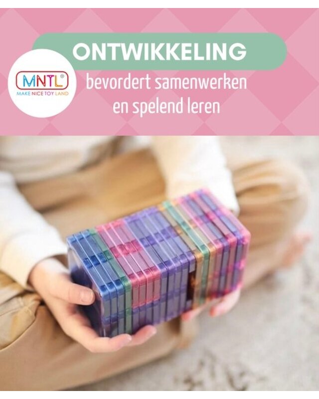 MNTL MNTL Magnetische knikkerbaan 80 delig - Pastel