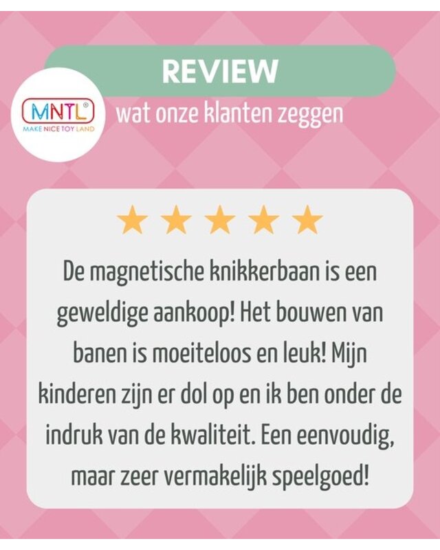 MNTL MNTL Magnetische knikkerbaan 80 delig - Pastel