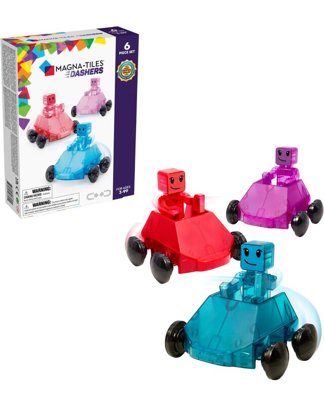 Magna Tiles Magna-Tiles Dashers 6-Piece Set, Speelgoed auto speelset, 3 jaar, Blauw, Paars, Rood Magna Tiles Magna-Tiles Dashers 6-Piece Set, Speelgoed auto speelset, 3 jaar, Blauw, Paars, Rood