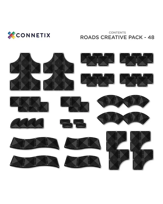 CONNETIX  CONNETIX Roads Magnetische Autobaan Set 48 delig CONNETIX  CONNETIX Roads Magnetische Autobaan Set 48 delig