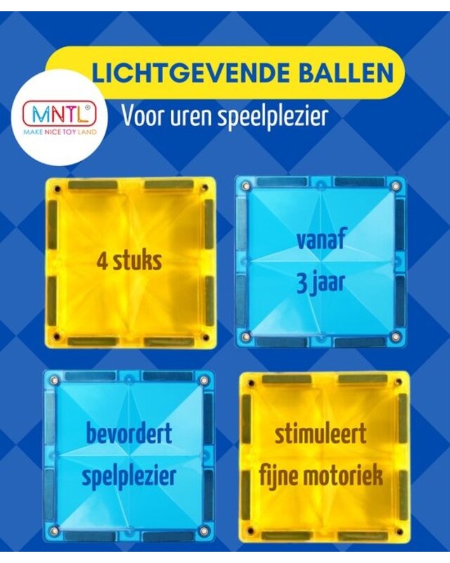MNTL MNTL Lichtgevende Ballen Knikkerbaan 4 Stuks MNTL MNTL Lichtgevende Ballen Knikkerbaan 4 Stuks