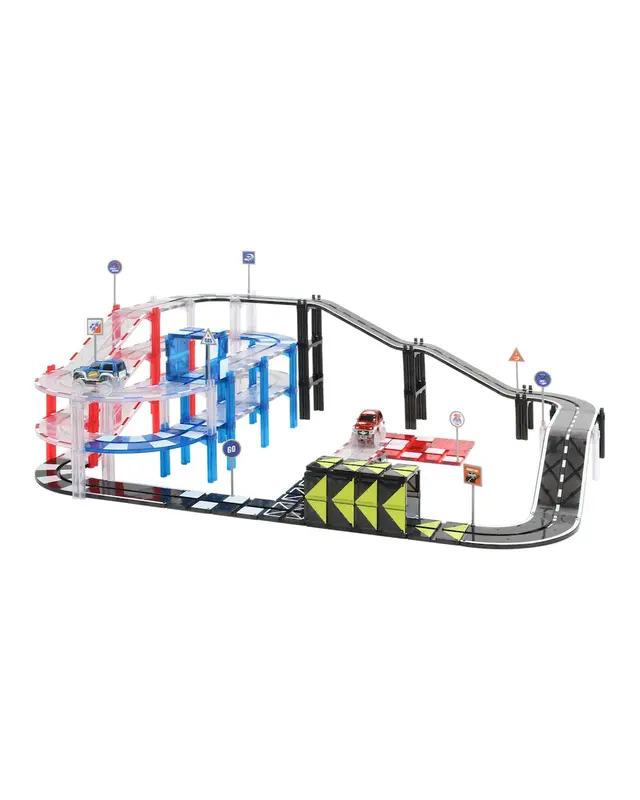 MNTL MNTL Magnetische Autobaan Set 72-delig MNTL MNTL Magnetische Autobaan Set 72-delig