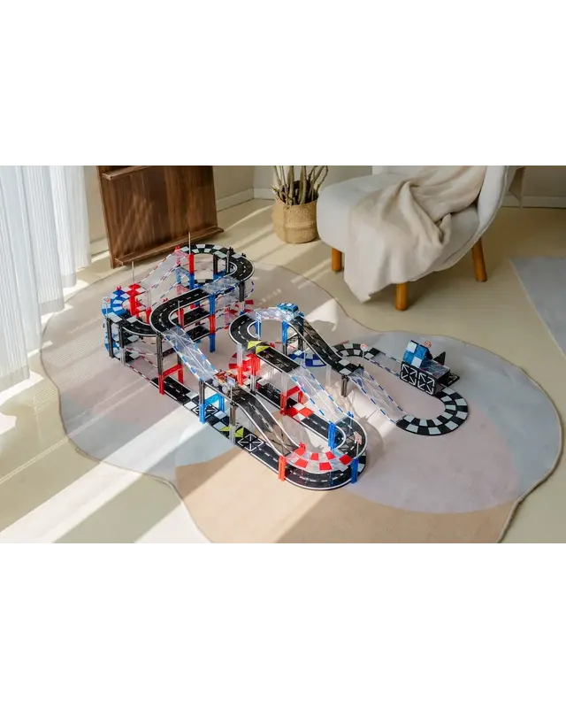 MNTL MNTL Magnetische Autobaan Set 72-delig MNTL MNTL Magnetische Autobaan Set 72-delig