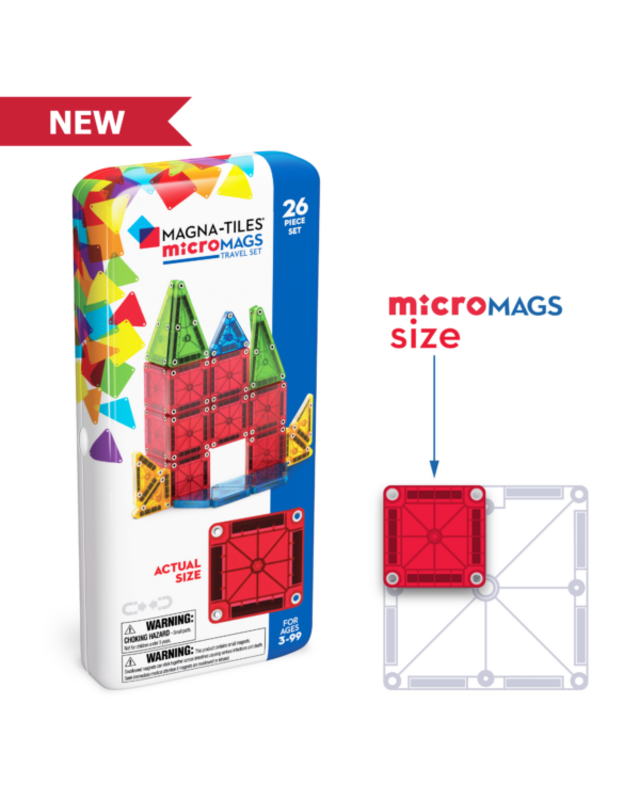Magna Tiles Magna Tiles MicroMags Travel Set 26-delig Magna Tiles Magna Tiles MicroMags Travel Set 26-delig