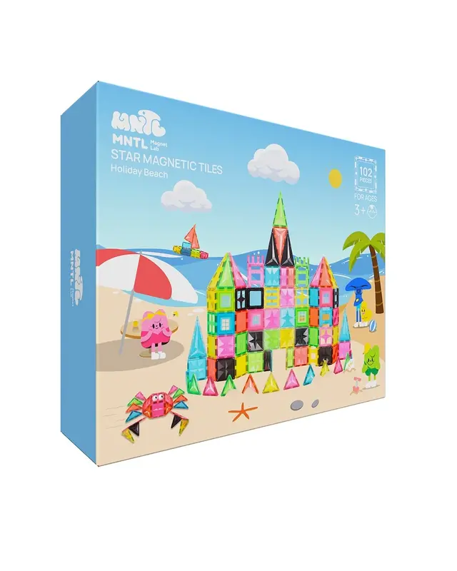 MNTL MNTL Fluorescent beach magneet speelgoed - 102 stuks MNTL MNTL Fluorescent beach magneet speelgoed - 102 stuks