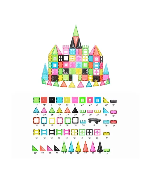 MNTL MNTL Fluorescent beach magneet speelgoed - 102 stuks MNTL MNTL Fluorescent beach magneet speelgoed - 102 stuks