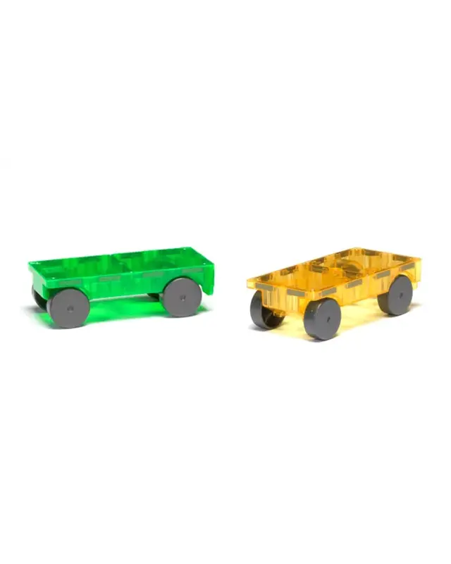 Magna Tiles Magna Tiles Auto uitbreidingsset Groen / Geel - 2 delig Magna Tiles Magna Tiles Auto uitbreidingsset Groen / Geel - 2 delig