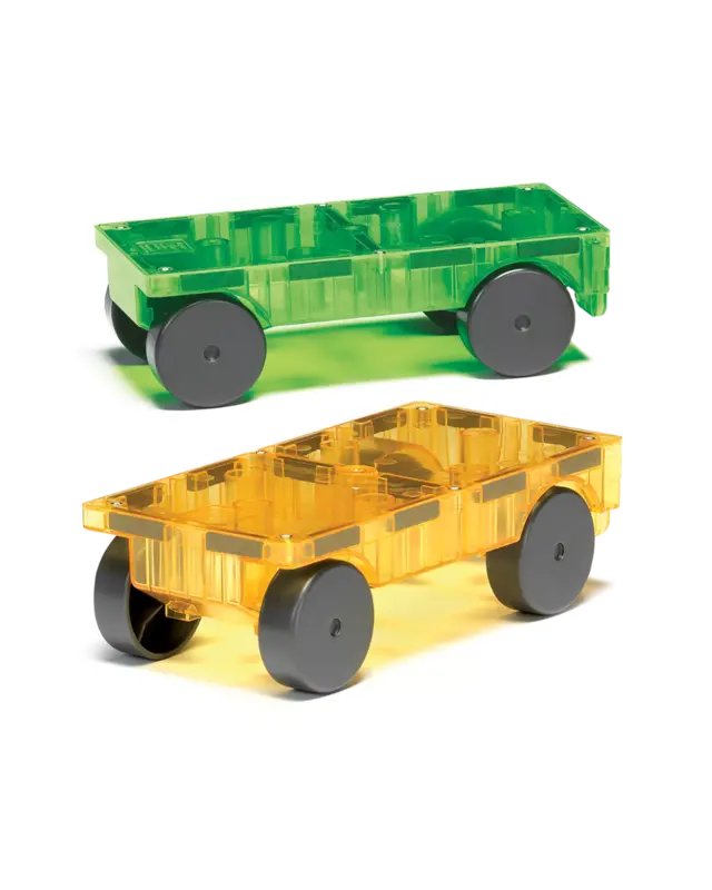 Magna Tiles Magna Tiles Auto uitbreidingsset Groen / Geel - 2 delig Magna Tiles Magna Tiles Auto uitbreidingsset Groen / Geel - 2 delig