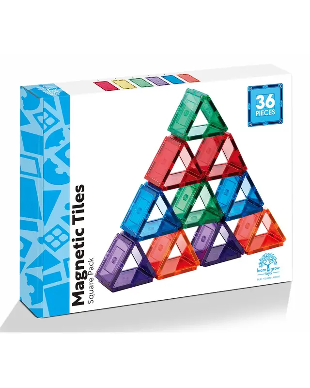 Learn and Grow Toys Learn and Grow Magnetische tegels - Kleine Vierkanten 36 delig