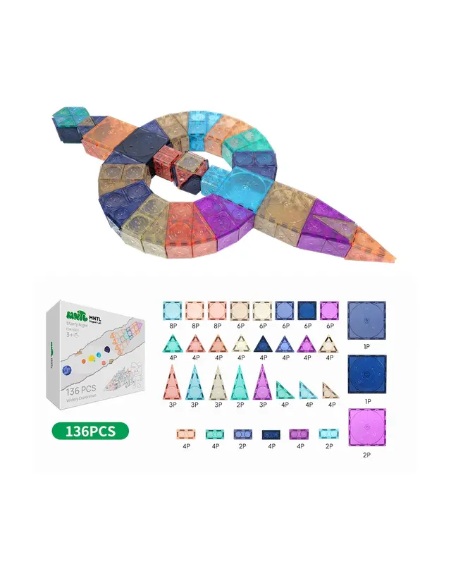 MNTL MNTL Sterrennacht magneet speelgoed - 136 stuks