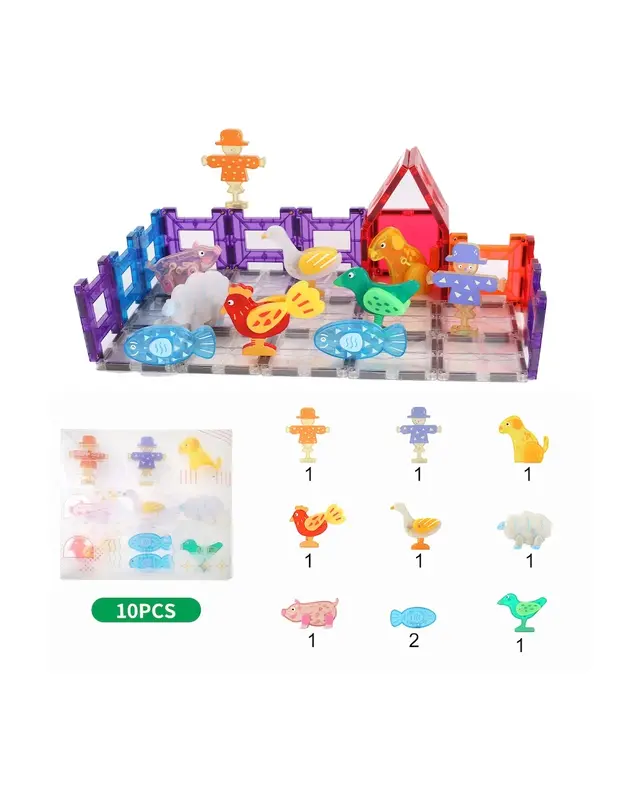 MNTL MNTL Magnetische Dierfiguren set 10 stuks