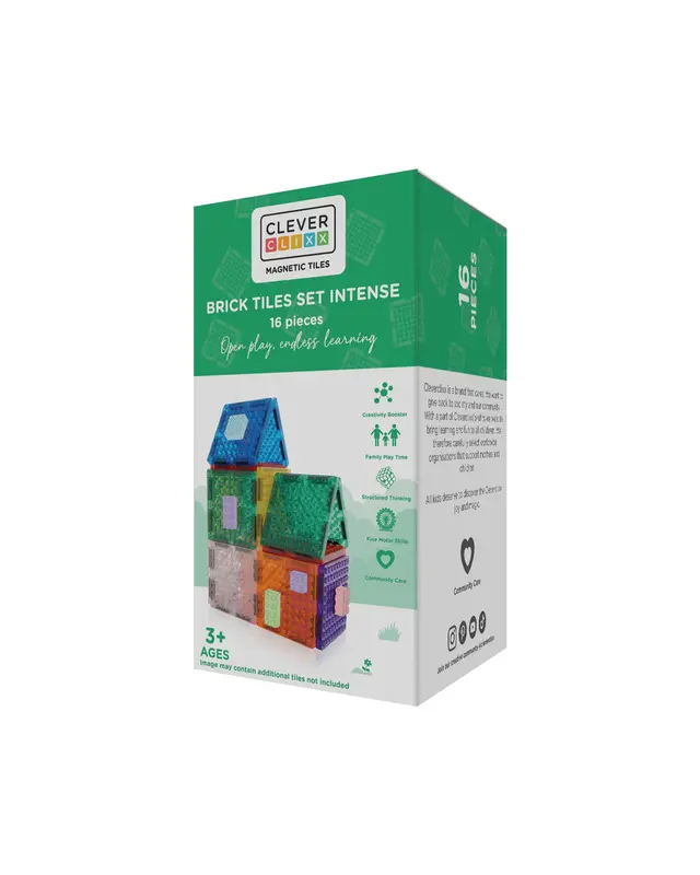 Cleverclixx Cleverclixx brick tiles pack intense - 16 delig