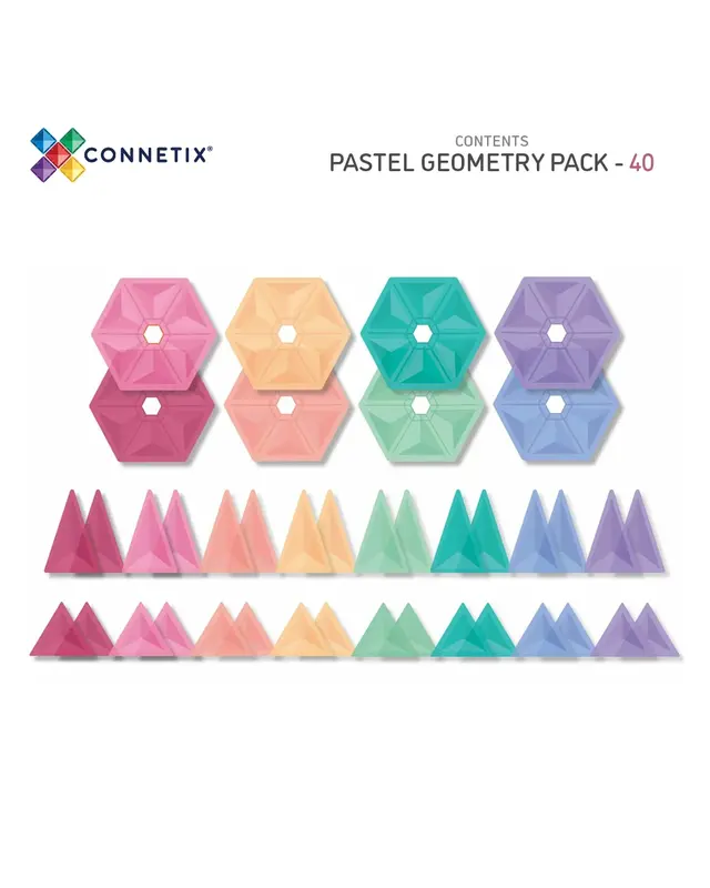 CONNETIX  CONNETIX Pastel Geometrie Pakket - 40 delig
