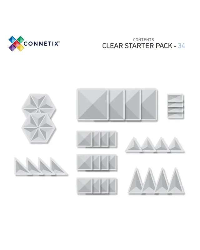 CONNETIX  CONNETIX Starterset Transparant - 34 delig CONNETIX  CONNETIX Starterset Transparant - 34 delig