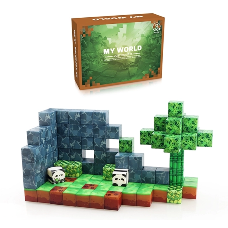 My World My World Magnetische bouwstenen Panda 128 stuks