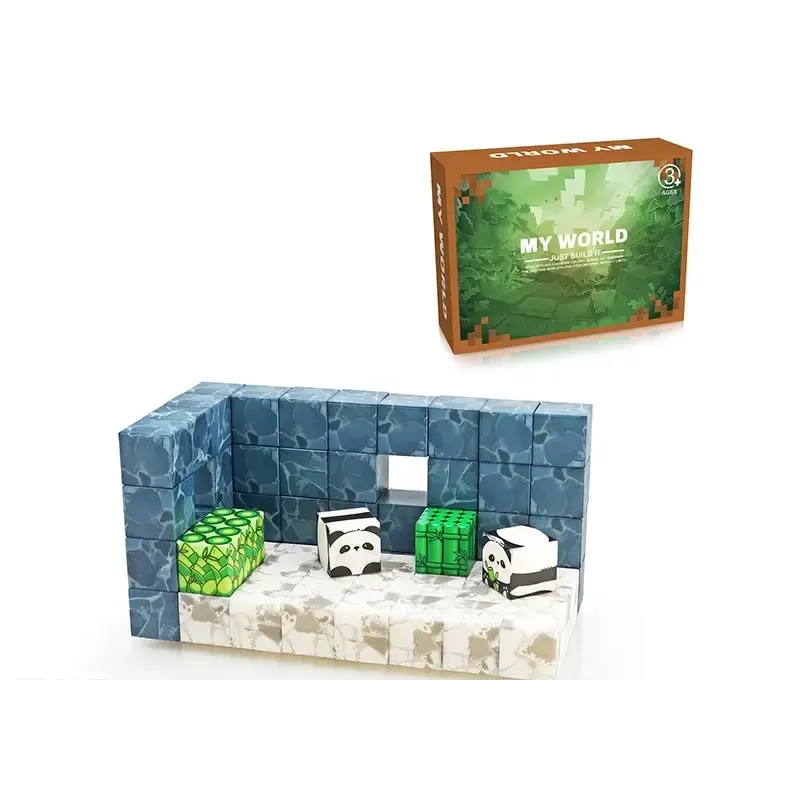 My World My World Magnetische bouwstenen Panda 68 stuks
