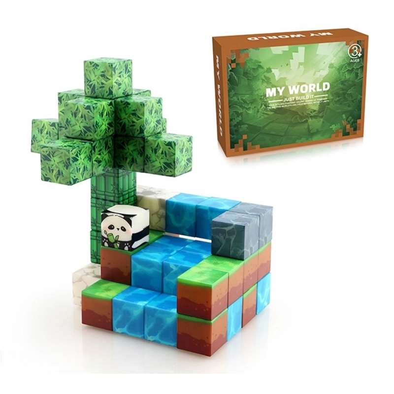 My World My World Magnetische bouwstenen Panda 48 stuks