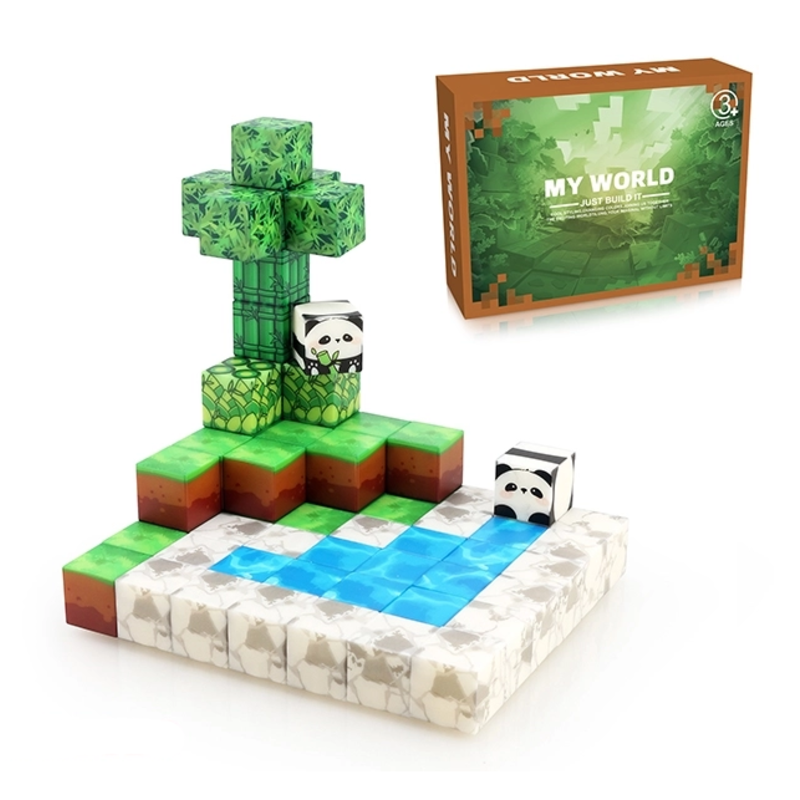 My World My World Magnetische bouwstenen Panda 65 stuks