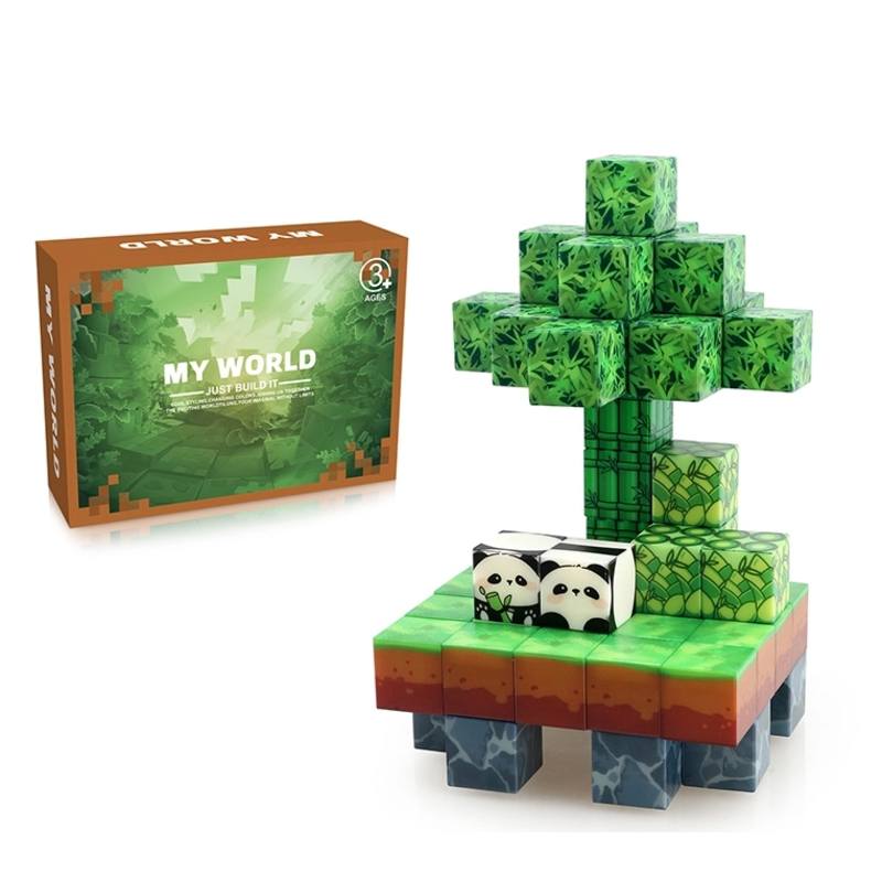 My World My World Magnetische bouwstenen Panda 61 stuks