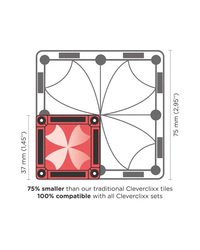 Cleverclixx Cleverclixx Mini Tiles Pack Intense 28-delig travel set