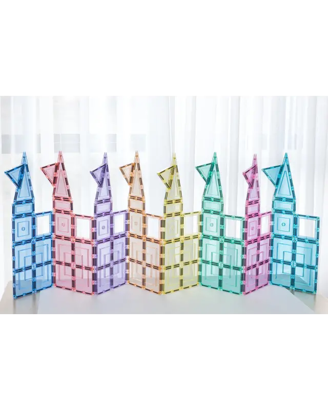Learn and Grow Toys Learn and Grow Magnetische Tegels Pastel - Builder Pack 112 stuks