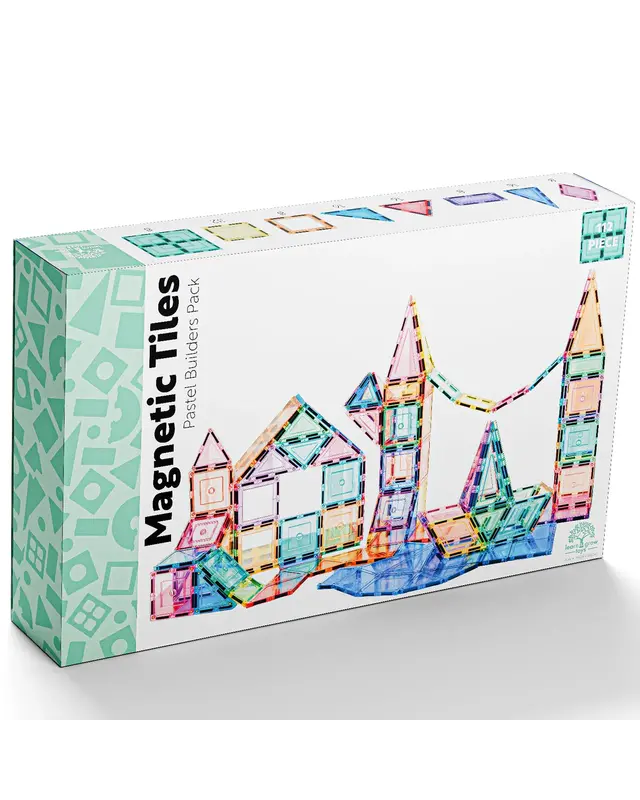 Learn and Grow Toys Learn and Grow Magnetische Tegels Pastel - Builder Pack 112 stuks