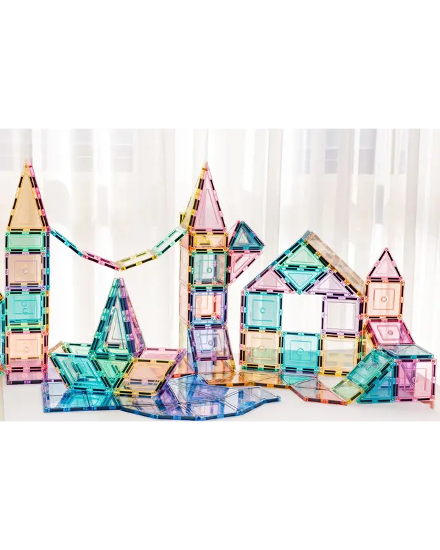 Learn and Grow Toys Learn and Grow Magnetische Tegels Pastel - Builder Pack 112 stuks