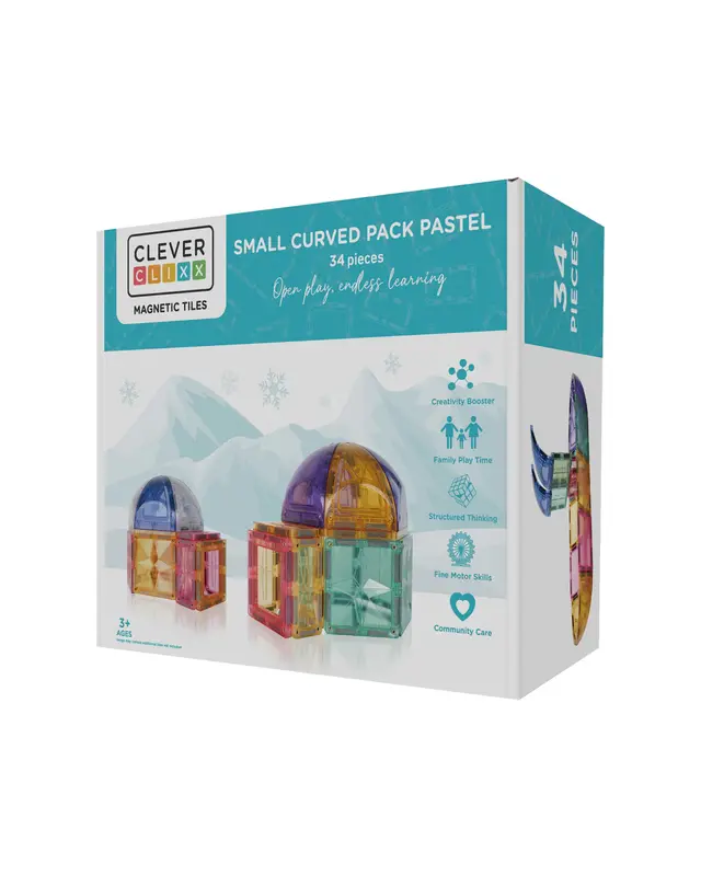 Cleverclixx Cleverclixx Magnetische Tegels Small Pack Pastel 34-delig Cleverclixx Cleverclixx Magnetische Tegels Small Pack Pastel 34-delig