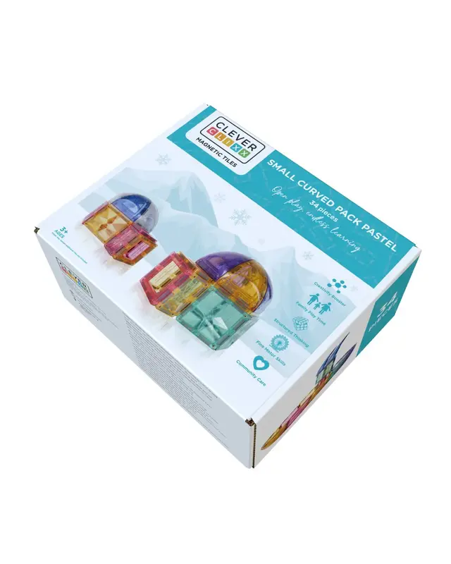 Cleverclixx Cleverclixx Magnetische Tegels Small Pack Pastel 34-delig Cleverclixx Cleverclixx Magnetische Tegels Small Pack Pastel 34-delig