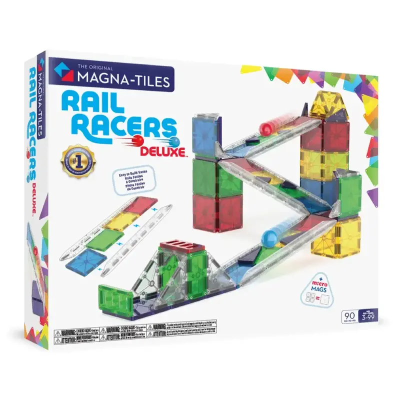 Magna Tiles Magna Tiles Rail Racers knikkerbaan Deluxe 90-delig