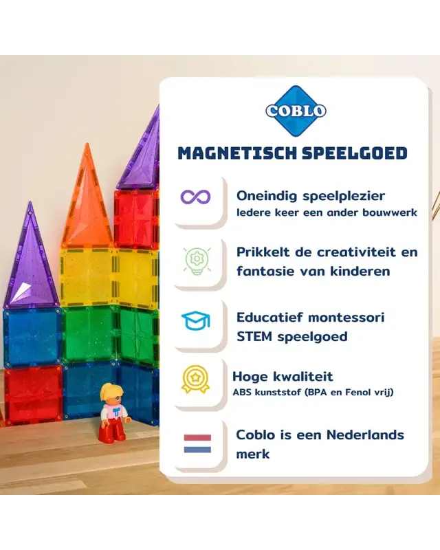 Coblo Coblo Magnetische bouwstenen Glitter 35-delig