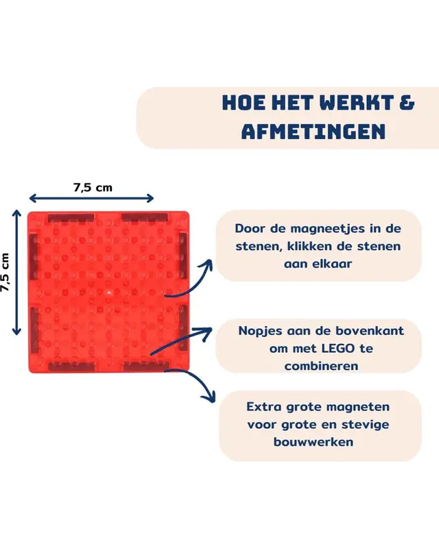 Coblo Coblo Magnetische Tegels Brick Classic 12-delig