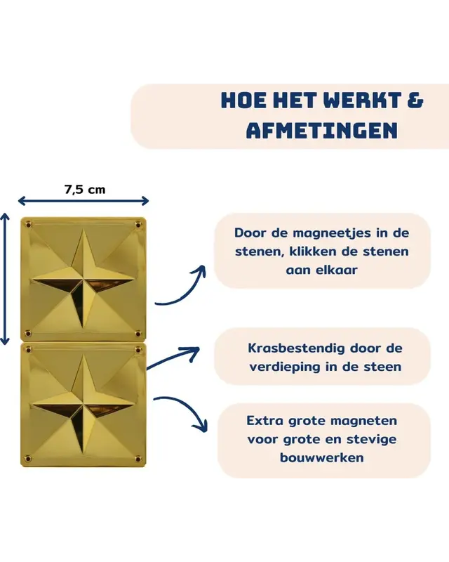 Coblo Coblo Magnetische tegels Goud 20-delig Coblo Coblo Magnetische tegels Goud 20-delig