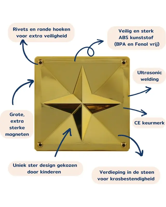 Coblo Coblo Magnetische tegels Goud 20-delig Coblo Coblo Magnetische tegels Goud 20-delig