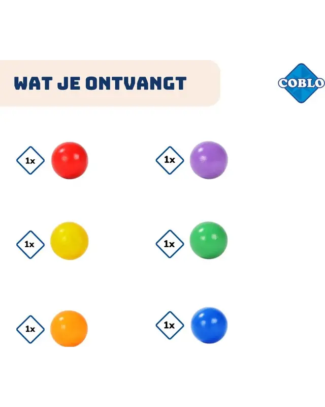 Coblo Coblo Classic Knikkerbaanballen 6-stuks Coblo Coblo Classic Knikkerbaanballen 6-stuks