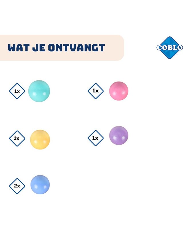 Coblo Coblo Pastel Knikkerbaanballen 6-stuks Coblo Coblo Pastel Knikkerbaanballen 6-stuks