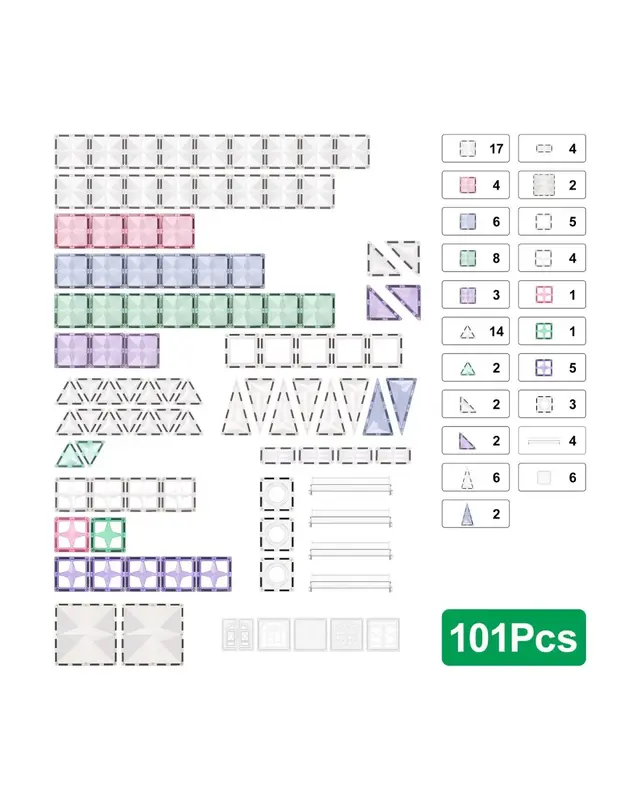 MNTL MNTL Ster Magnetische tegel Ballon huis - 101delig