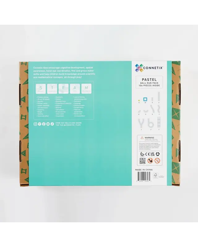 CONNETIX  CONNETIX Knikkerbaan Pastel - 106 delig + GRATIS 16 pastel ballen