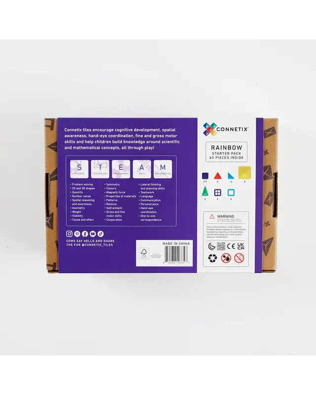 CONNETIX CONNETIX Regenboog Starter Pakket 60 delig CONNETIX CONNETIX Regenboog Starter Pakket 60 delig