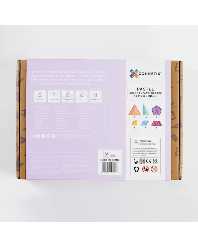 CONNETIX  CONNETIX Pastel Vormen Uitbreiding Pakket - 48 delig CONNETIX  CONNETIX Pastel Vormen Uitbreiding Pakket - 48 delig