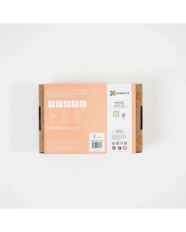 CONNETIX CONNETIX Pastel Vierkant Pakket - 40 delig CONNETIX CONNETIX Pastel Vierkant Pakket - 40 delig