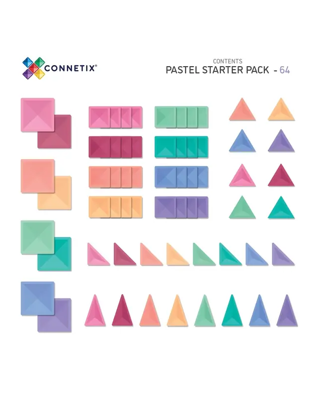 CONNETIX CONNETIX Pastel Starterset Pakket 64 delig CONNETIX CONNETIX Pastel Starterset Pakket 64 delig