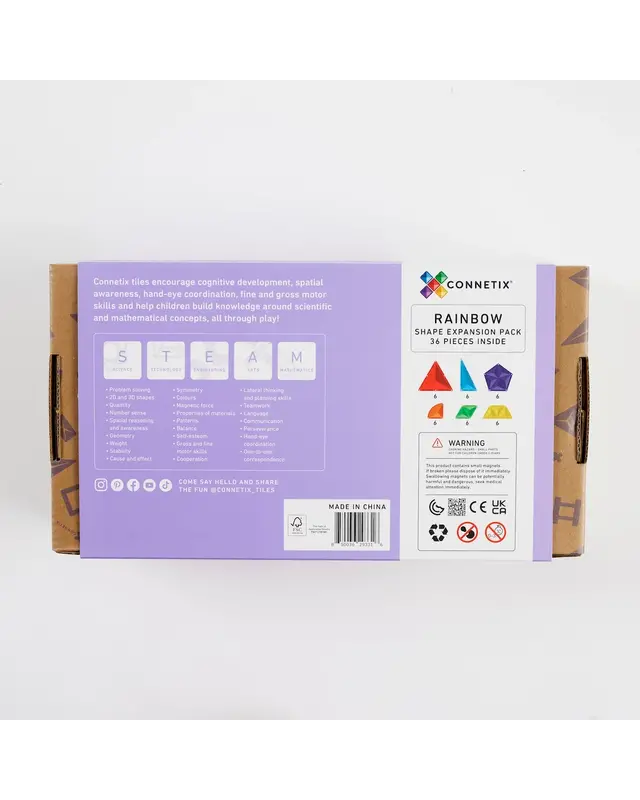 CONNETIX  CONNETIX Regenboog Vormen Uitbreiding Pakket - 36 delig CONNETIX  CONNETIX Regenboog Vormen Uitbreiding Pakket - 36 delig