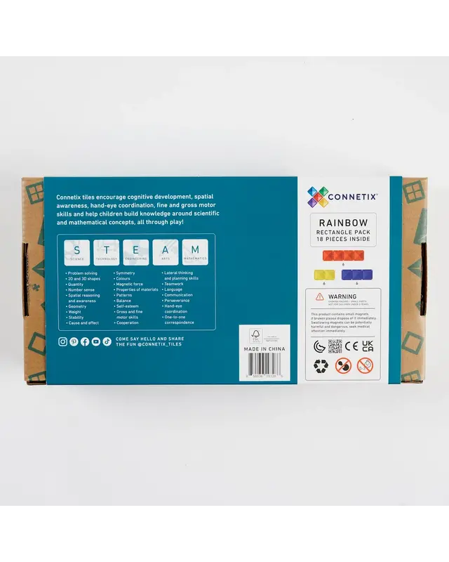 CONNETIX  CONNETIX Rainbow Rechthoek Pakket - 18 delig