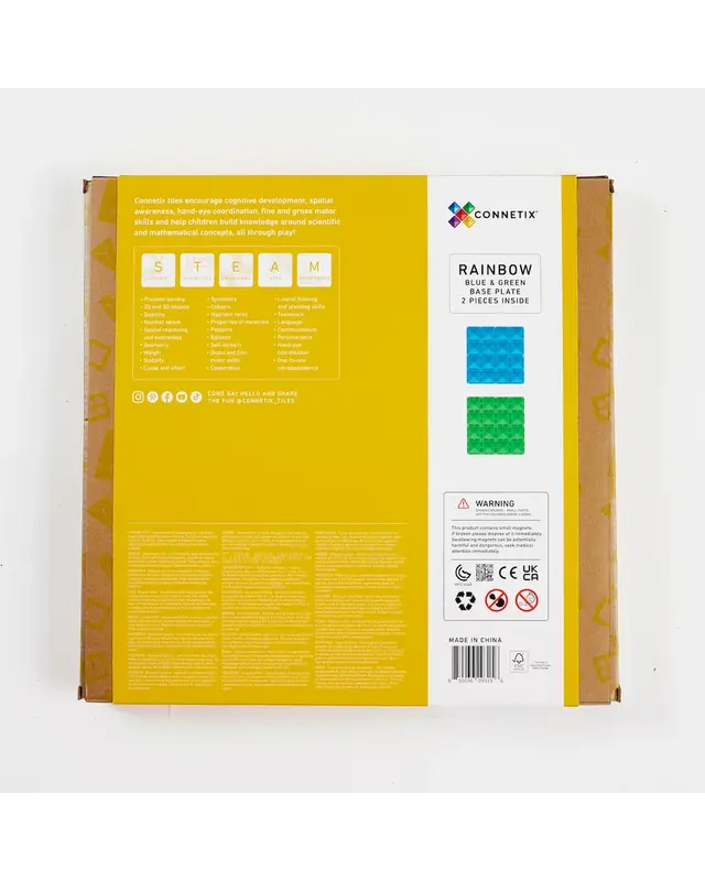 CONNETIX  CONNETIX 2 Basisplaten 30 x 30 cm - Groen en Blauw CONNETIX  CONNETIX 2 Basisplaten 30 x 30 cm - Groen en Blauw