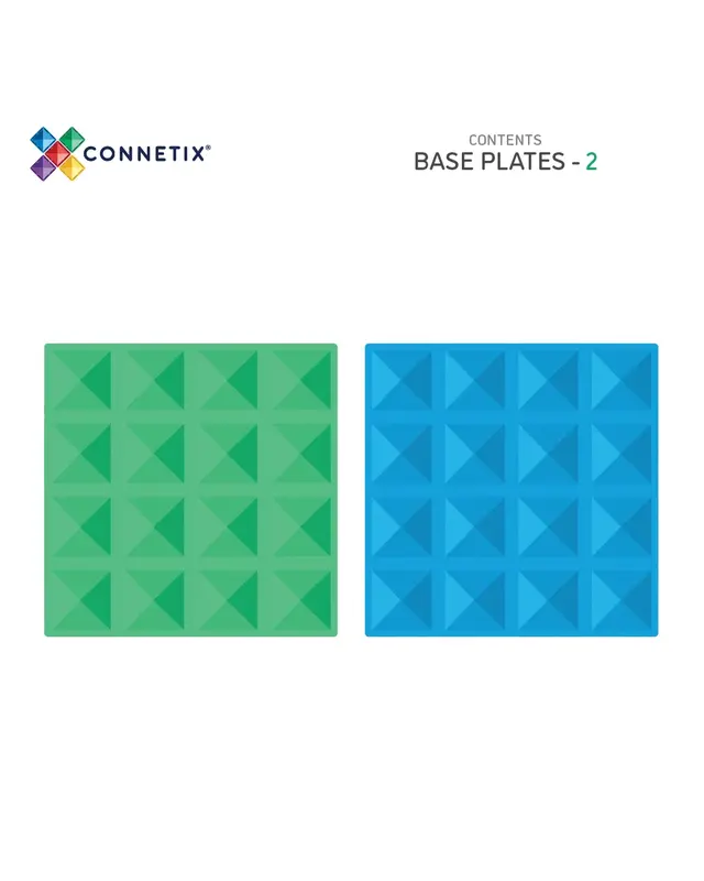 CONNETIX  CONNETIX 2 Basisplaten 30 x 30 cm - Groen en Blauw CONNETIX  CONNETIX 2 Basisplaten 30 x 30 cm - Groen en Blauw