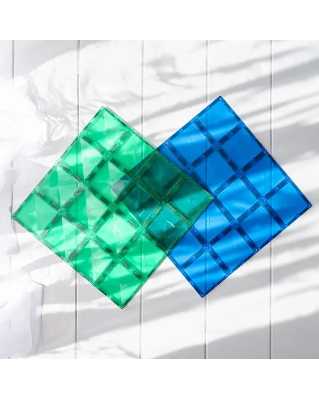 CONNETIX  CONNETIX 2 Basisplaten 30 x 30 cm - Groen en Blauw CONNETIX  CONNETIX 2 Basisplaten 30 x 30 cm - Groen en Blauw